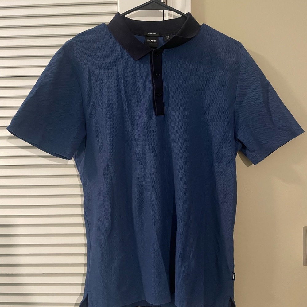 Hugo Boss Navy and Black Polo Shirt